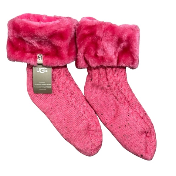 UGG Fleece Lined Rainboot Socks Size S/M Taffy Pink - Picture 1 of 7